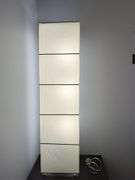 Modern Paper Tall Floor Lamp And Floating Cabinet, Bidder Responsible For Proper Removal,  Cabinets are Mounted To Wall.                                                                                                                                                                                                                                                                                                                                                                                                                                                                                                                                                                                                                                                                                                                                                                                                                                                                                                                