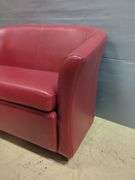 Red Faux Leather Loveseat Sofa