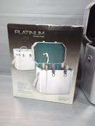 Picnic Time Platinum Wine Carrier And Metal Wine Rack