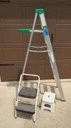 Werner 6-Foot Ladder, Cosco Step Stool and Small Folding Stool - Lot of 3