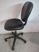 Office Chair and Brushed Steel Swivel Stool