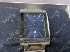 Bulova Silver Toned Stainless Steel Watch, In Box With Spare Links