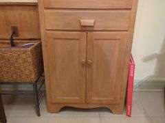 Freestanding Wood Storage Cabinet with Glass Door, Contents NOT Included, Friday Pick Up ONLY