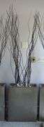 Modern Metal Planter with Decorative Branches And Stone Filler, 7', (Planter, 27.5")