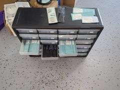 Davines Hair Care Product Samples In 30 Drawer Plastic Storage Cabinet