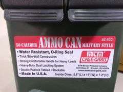 MTM Case Gard Ammo Can, Leopold Scope Rings, Leather Holster, Allen Shell Bag, And Long Arm Gun Sock