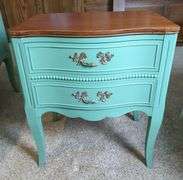 Drexel Two-Drawer Painted Side Table