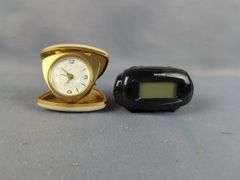 Variety of Alarm Clocks Including 'Dynamite' Clock and Wood Cased Clock