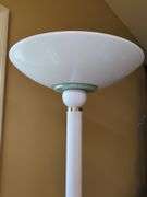 Mid-Century Style White Torchiere Floor Lamp
