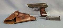 J.P. Shuer & Sohn 38H 7.65mm  Pistol SN# 389732, 2 Total Mags, In Leather Holster