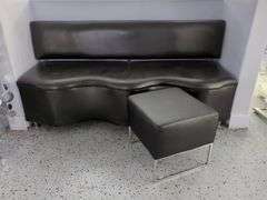 Vinyl Bench Seat and Ottoman