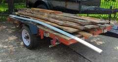Single Axle 12' x 5' Flat Bed Utility Trailer, Contents Not Included, Friday Pick Up Only, No Title