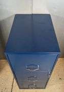Blue Metal 3-Drawer Filing Cabinet