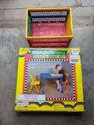 Children's Folding Table and Chair Set, with Multi-Colored Crate