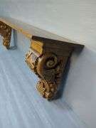 Decorative Wooden Wall Shelf With Carved Corbels