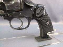 Webley & Scott Mark IV .38 cal Top Break 6-Shot Revolver SN# 46974, In Canvas Holster With Web Belt And Ammo Pouch