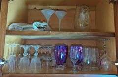Glassware Including Martini Glasses, Pitcher, Wine Glasses And Acrylic Glasses