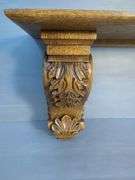 Decorative Wooden Wall Shelf With Carved Corbels