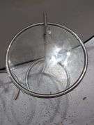 Circular Chrome and Glass Adjustable Height Tables, Qty 2