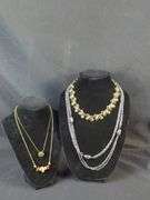 Assorted Gold And Silver Tone Fashion Necklaces, Qty. 4
