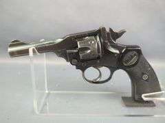Webley & Scott Mark IV .38 cal Top Break 6-Shot Revolver SN# 46974, In Canvas Holster With Web Belt And Ammo Pouch