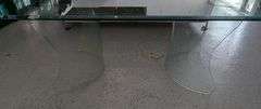 Modern Glass Table, Contents NOT Included Bidder Responsible For Proper Removal, Thursday Pick Up ONLY