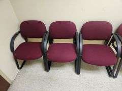 HON Metal Framed Upholstered Reception Chairs, Qty 5