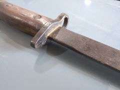 British Enfield Military 12" Bayonet with Wood Handle