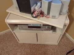 Wood Entertainment Center with Panasonic DVD Player and Speaker System