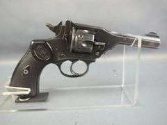 Webley & Scott Mark IV .38 cal Top Break 6-Shot Revolver SN# 46974, In Canvas Holster With Web Belt And Ammo Pouch