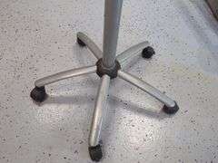 Jewell Adjustable Height Rolling Salon Table with Frosted Glass Top