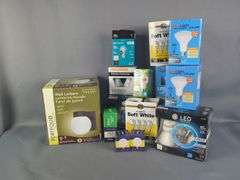 Assorted Light Bulbs and Outdoor Wall Lantern