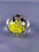 Decorative Glass Paperweights with Floral and Bird Designs