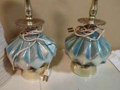 Iridescent Glass Lamps with Shade