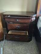 Wood Three Drawer Nightstand, 24" x 25" x 17"