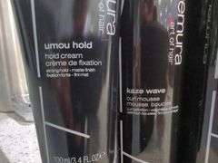 Shu Uemura Art of Hair Styling Products Including Curl Mousse, Wata Wave Dry Finishing Spray And Essence Absolue Overnight Serum, Qty 6