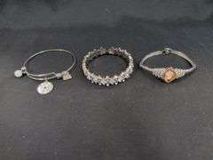 Ladies Rhinestone and Silver Toned Bracelets QTY 8
