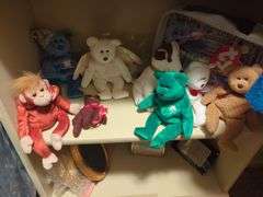 Frames, Albums, Plush Beanie Babies and More, Contents Of Shelves
