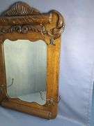 Ornate Hand Carved Hall Mirror With Coat Hooks
