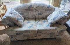 Upholstered Loveseat with Accent Pillows