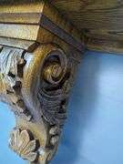Decorative Wooden Wall Shelf With Carved Corbels
