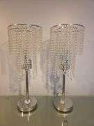 Beaded Waterfall Lamps, Qty 2, 30.75" Tall
