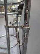 Circular Chrome and Glass Adjustable Height Tables, Qty 2