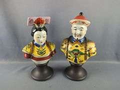 Hand Painted Porcelain Bust Figures