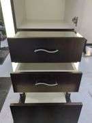 Double Sided Salon Styling Station With Rollout Storage And Power Supply On Casters