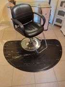 Salon Stylist Swivel Chair with Floor Mat