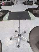 Jewell Adjustable Height Rolling Salon Table with Frosted Glass Top