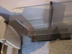 Modern Glass and Wood Display Shelf