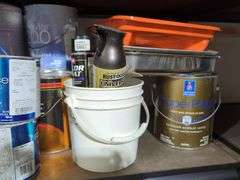 Assorted Paints, Rust-Oleum Epoxy Shield, and Miscellaneous Items