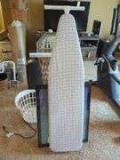 Household Items: Ironing Board, Lasko Heater, Gate, Picture, Laundry Basket & More